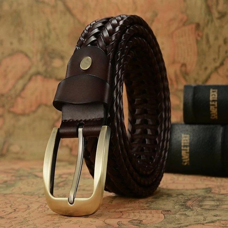 Bernardo Braided Leather Belt GR 