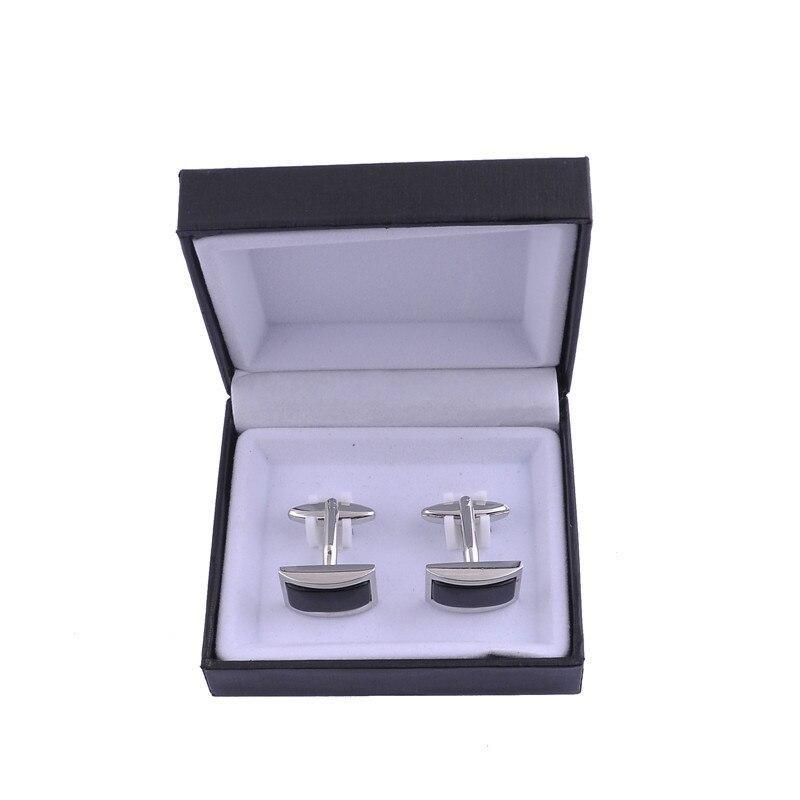 Black Leather Jewelry Box For Cufflinks GR Small 