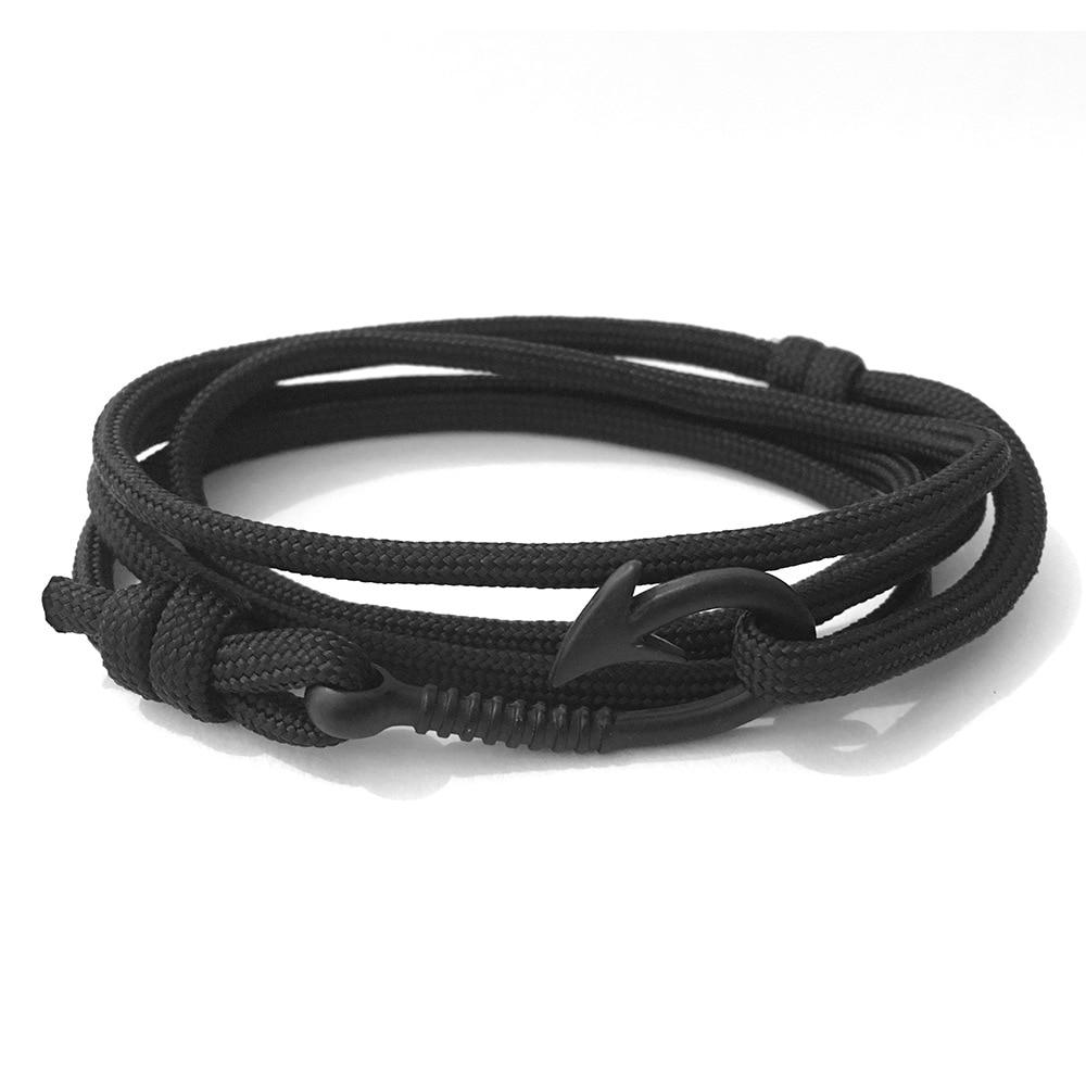 Black Small Hook Nautical Bracelet GR Black 