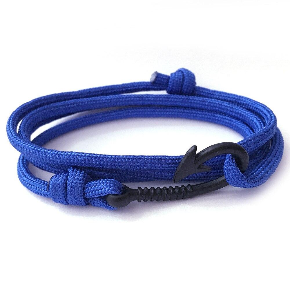 Black Small Hook Nautical Bracelet GR Blue 
