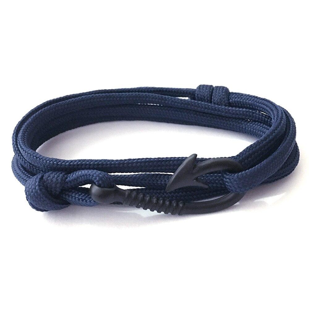Black Small Hook Nautical Bracelet GR Navy Blue 