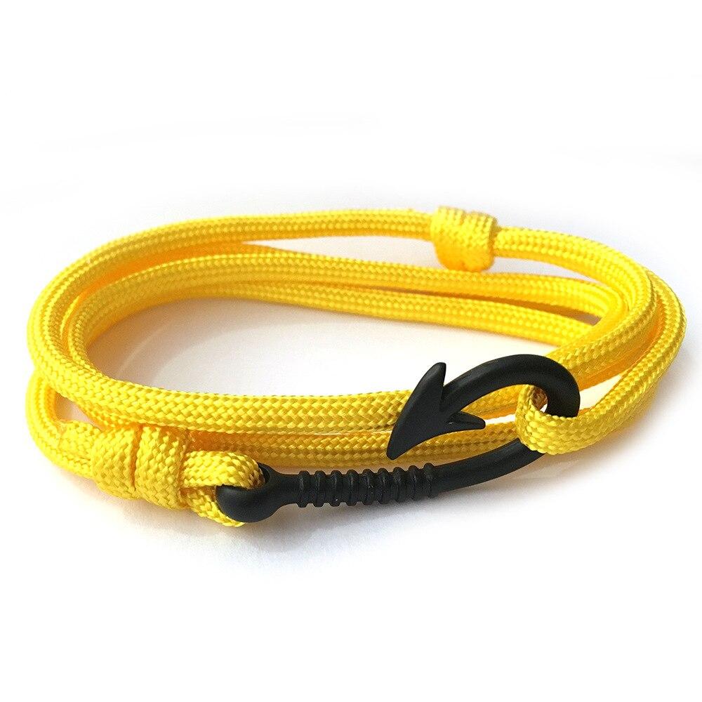 Black Small Hook Nautical Bracelet GR Yellow 