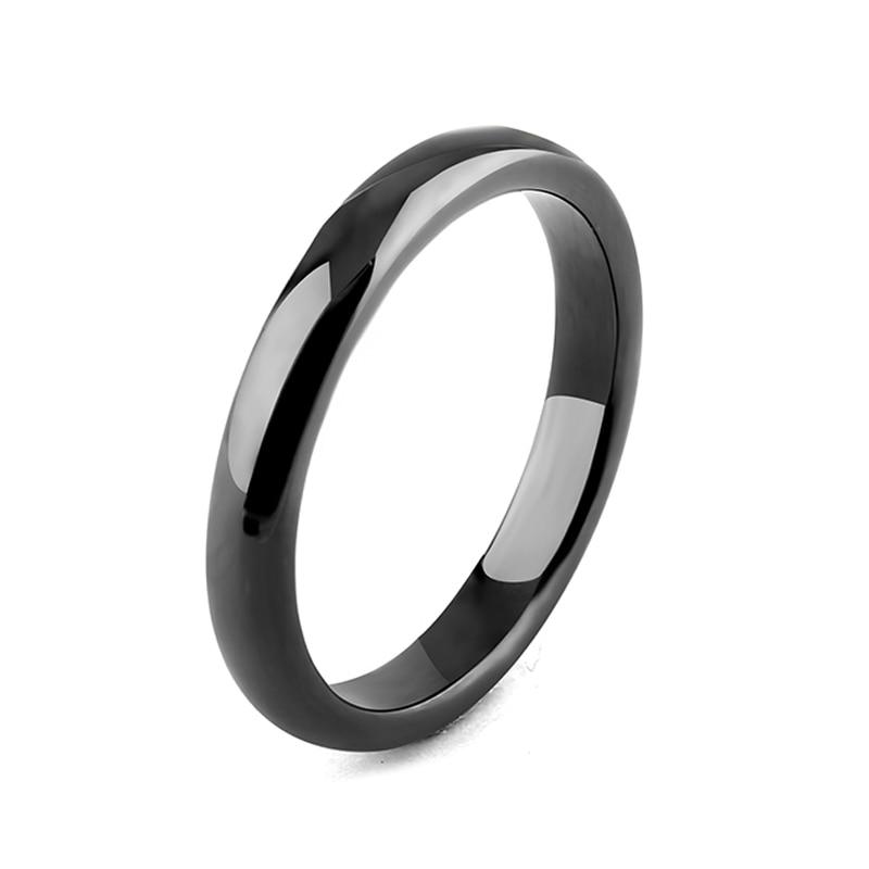 Black Smooth Polished Ceramic Ring GR 6 3mm 
