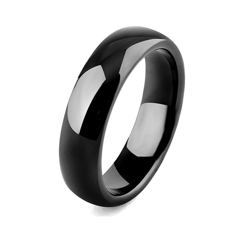 Black Smooth Polished Ceramic Ring GR 6 6mm 