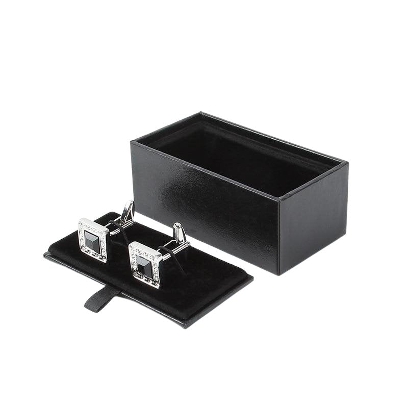 Black Velvet Jewelry Box For Cufflinks or Tie Clip GR 