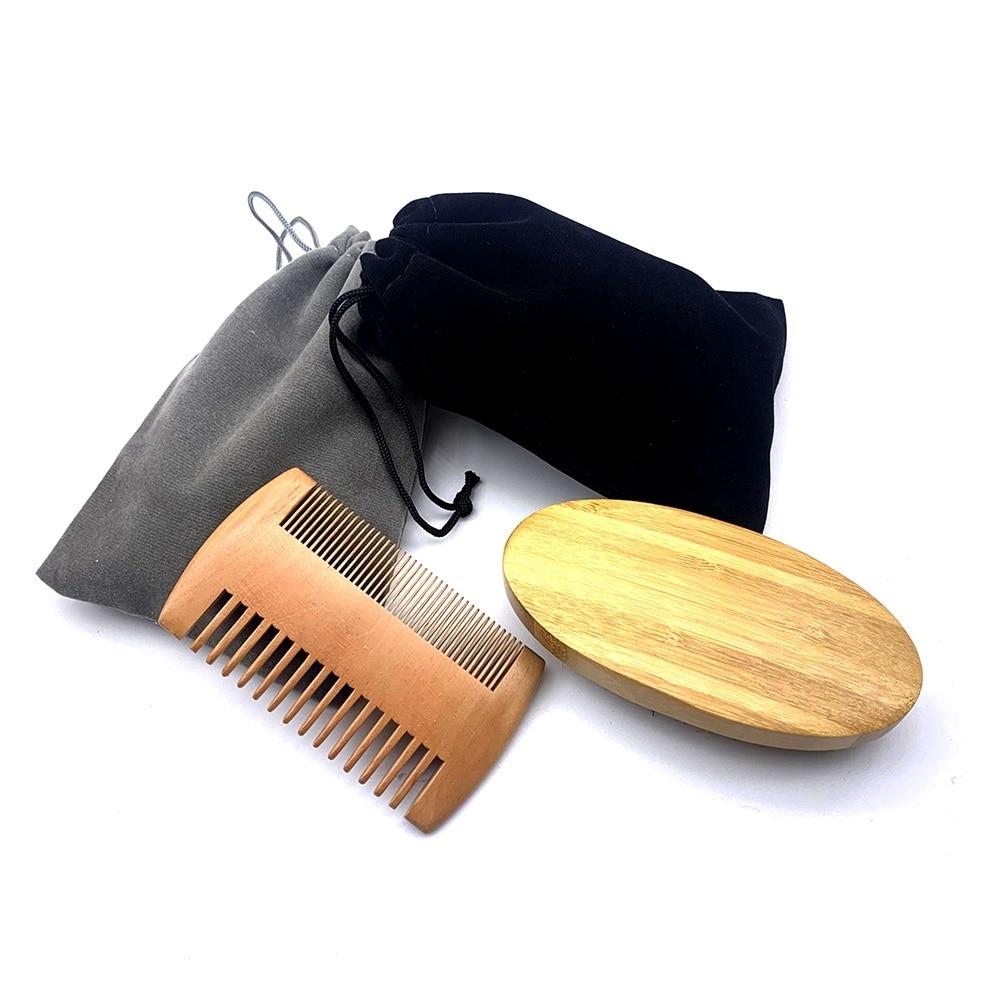Boar Bristle Beard Brush & Beard Comb Set GR 