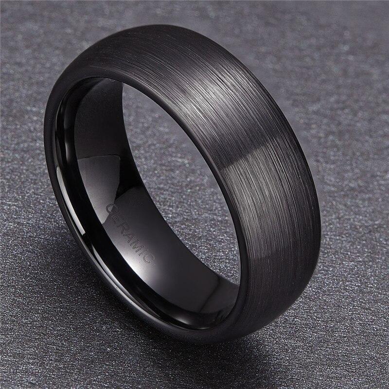 Brushed Flat Black Ceramic Ring GR 4 8mm 