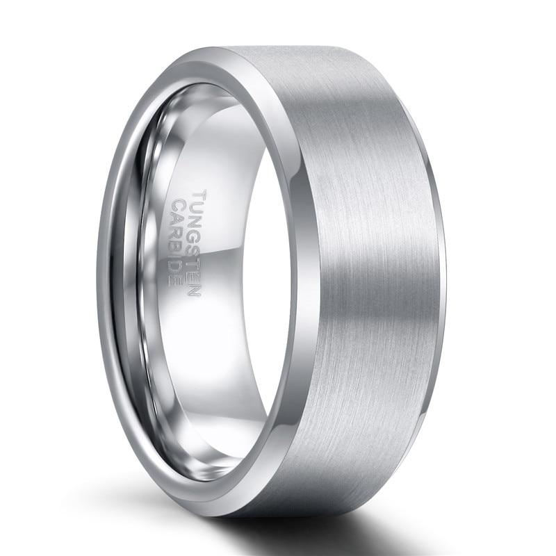 Brushed Tungsten Carbide Silver-Tone Ring GR 4 8mm silver 