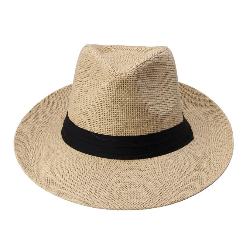 Cancun Panama Hat With Black Ribbon Band GR Khaki 