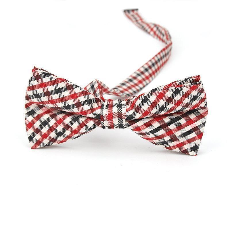Checkered Cotton Bow Tie Pre-Tied GR Vintage Red 
