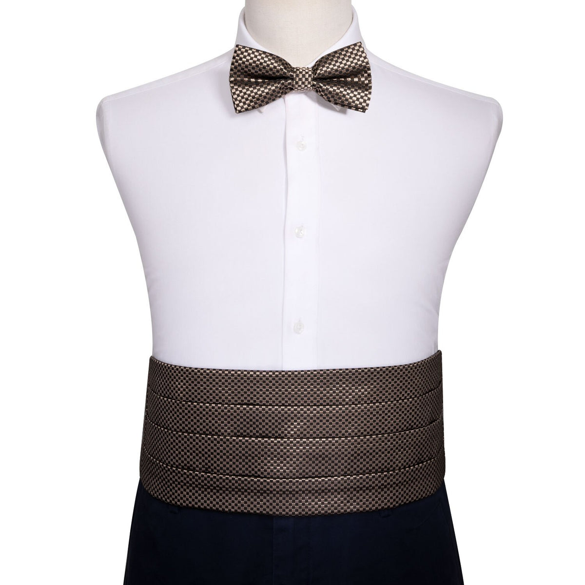 Checkered Solid Silk Cummerbund Set | Gentleman Rules