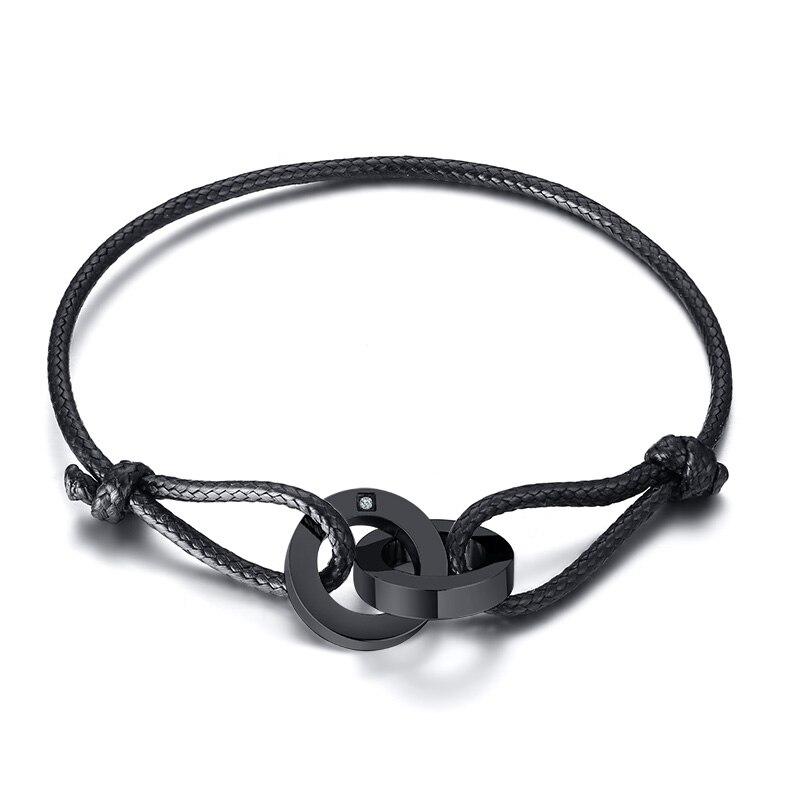 Circle Duo Minimalist Rope Bracelet GR Black 