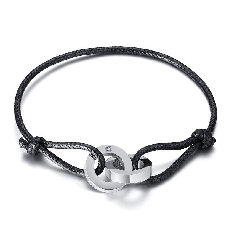 Circle Duo Minimalist Rope Bracelet GR Silver 