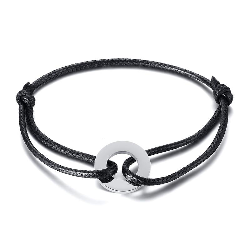 Circle Minimalist Rope Bracelet Anklet GR Silver 