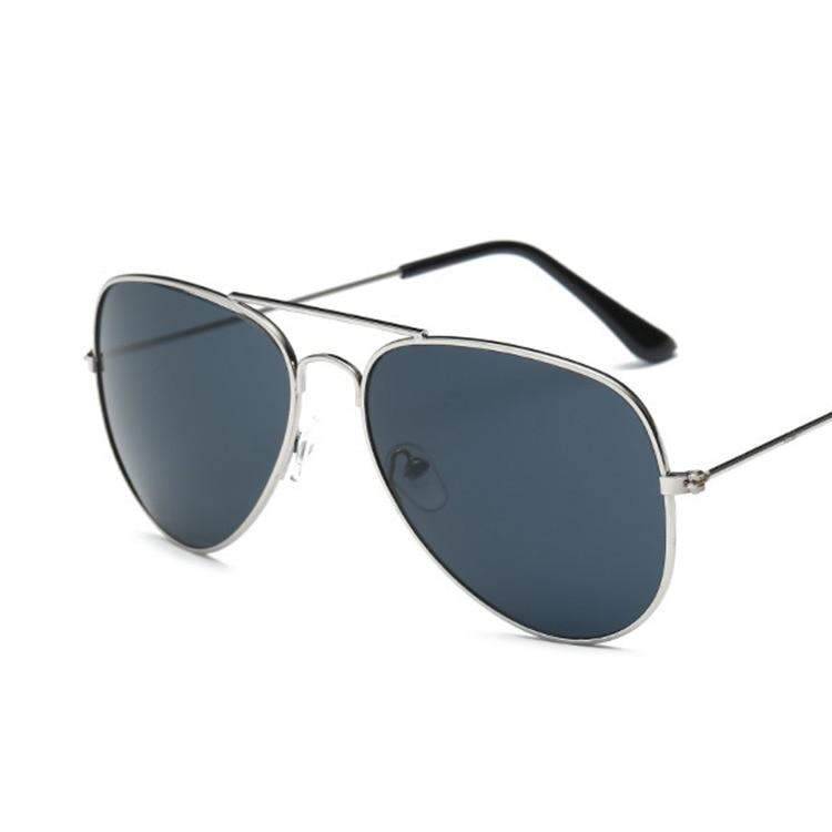 Classic Aviator Metal Sunglasses GR Silver Gray 