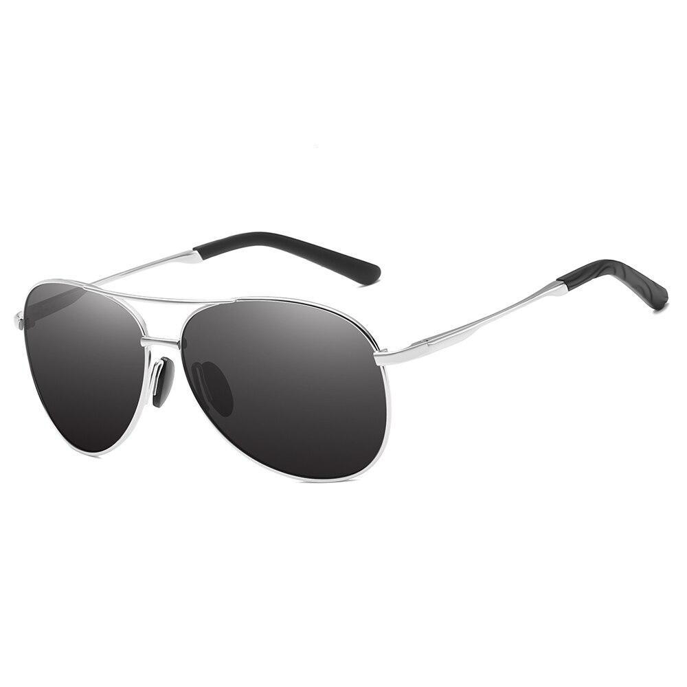 Classic Aviator Polarized Sunglasses GR Silver Gray 