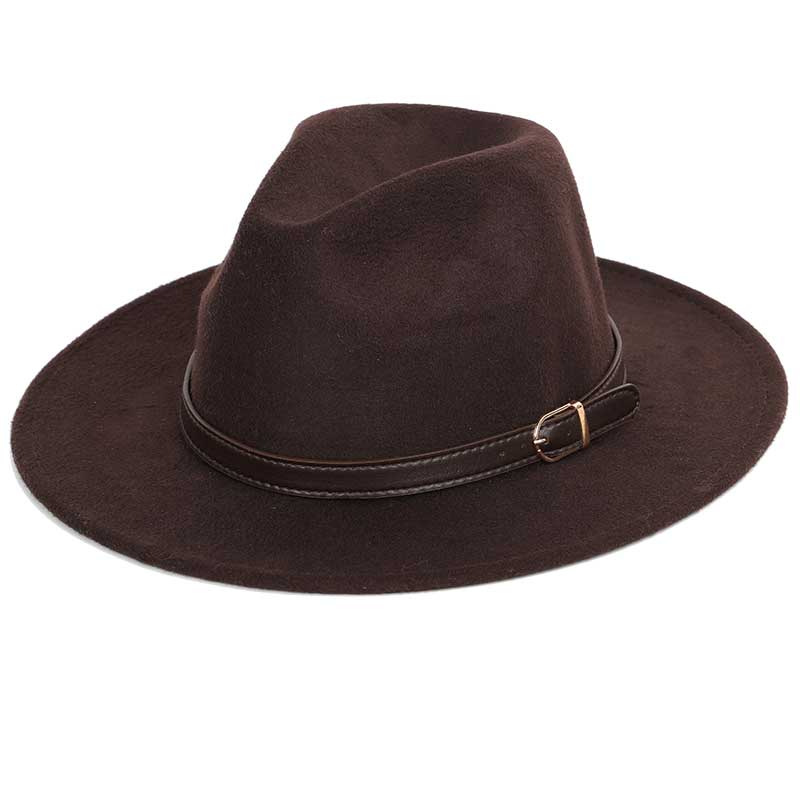 Classic Fedora With Leather Band GR Coffee 56-58CM 