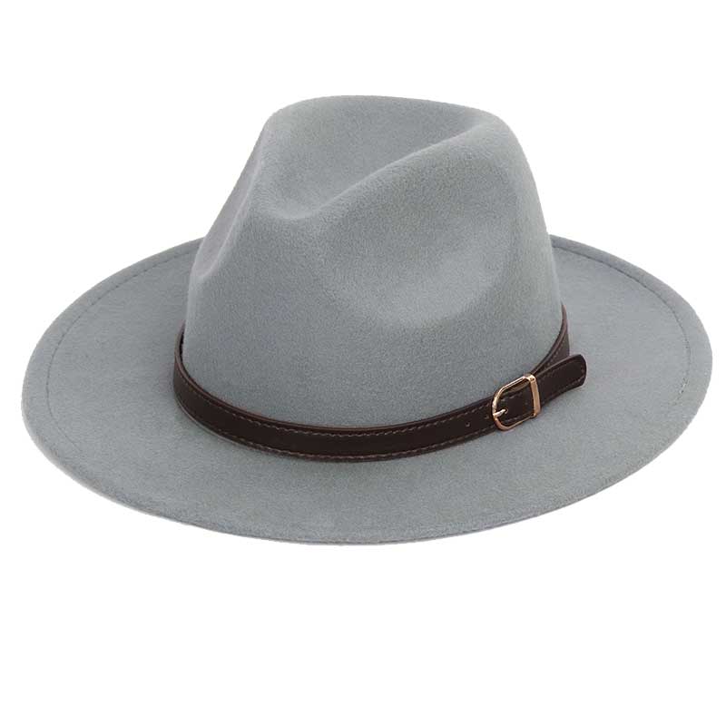 Classic Fedora With Leather Band GR Gray 56-58CM 