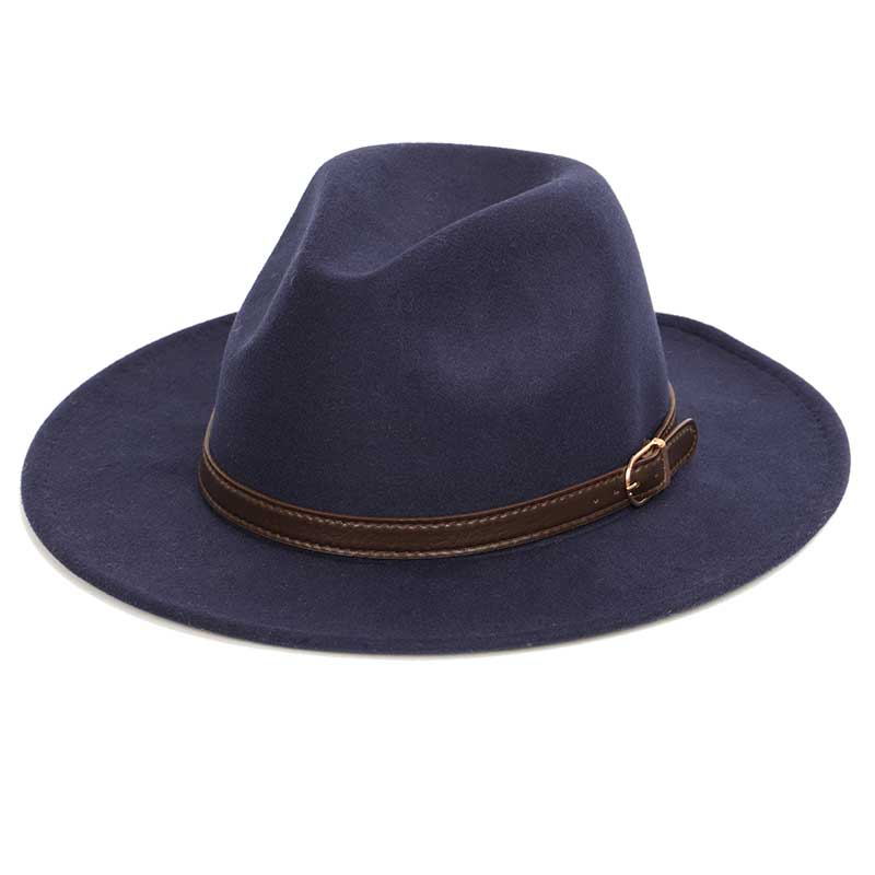 Classic Fedora With Leather Band GR Navy 56-58CM 