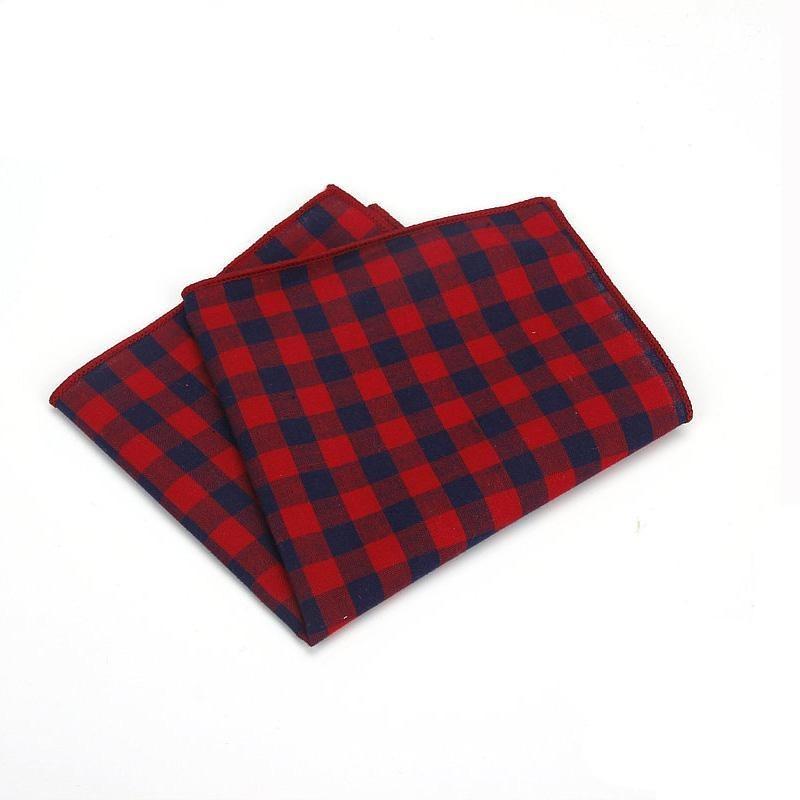Classic Gingham Cotton Handkerchief GR Red 