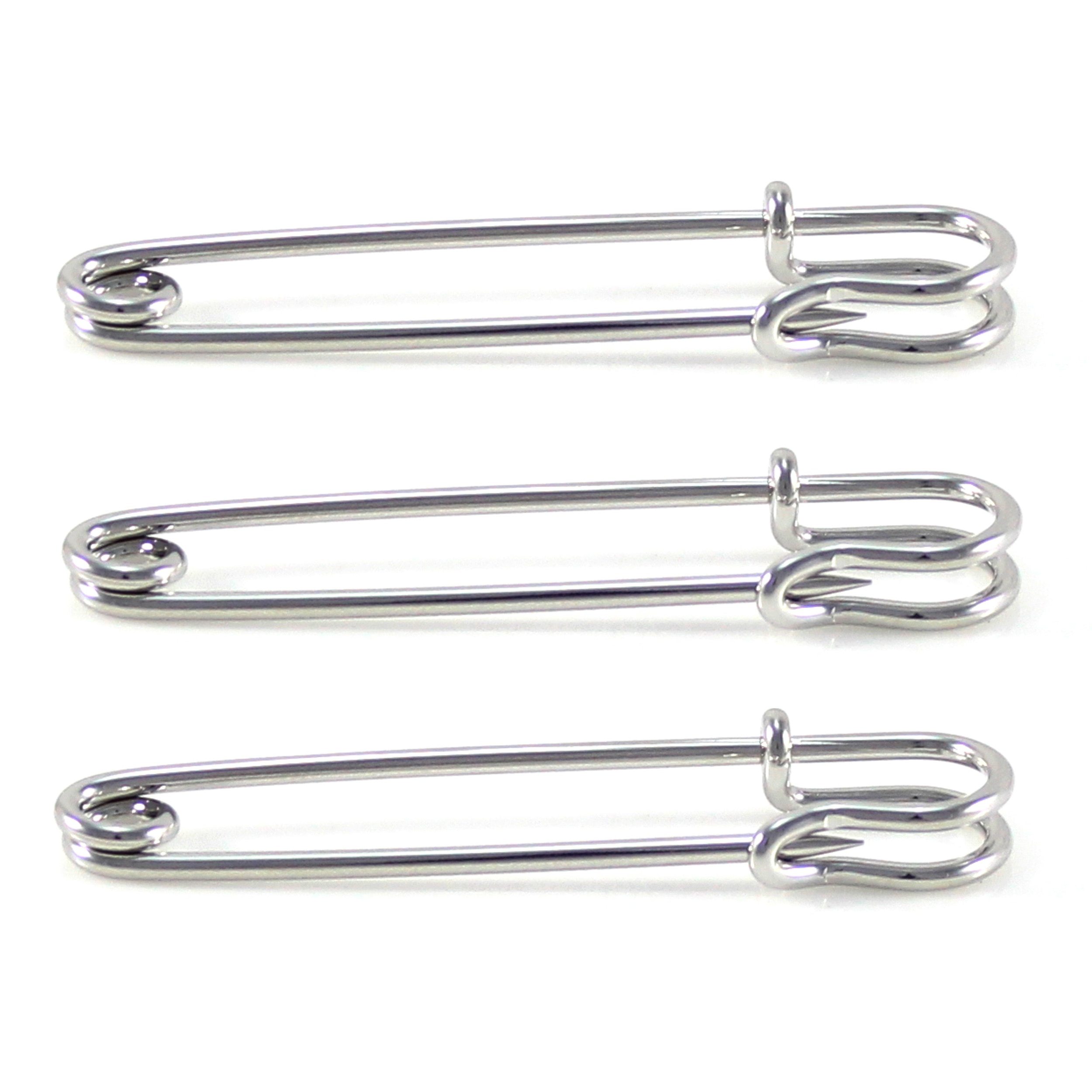Classic Safety Collar Pin 3 Pcs GR Silver 