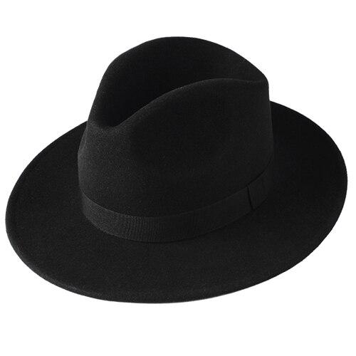 Classic Wool Felt Fedora Hat GR black head size 56-57.5cm 