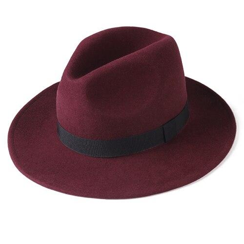 Classic Wool Felt Fedora Hat GR wine red head size 56-57.5cm 