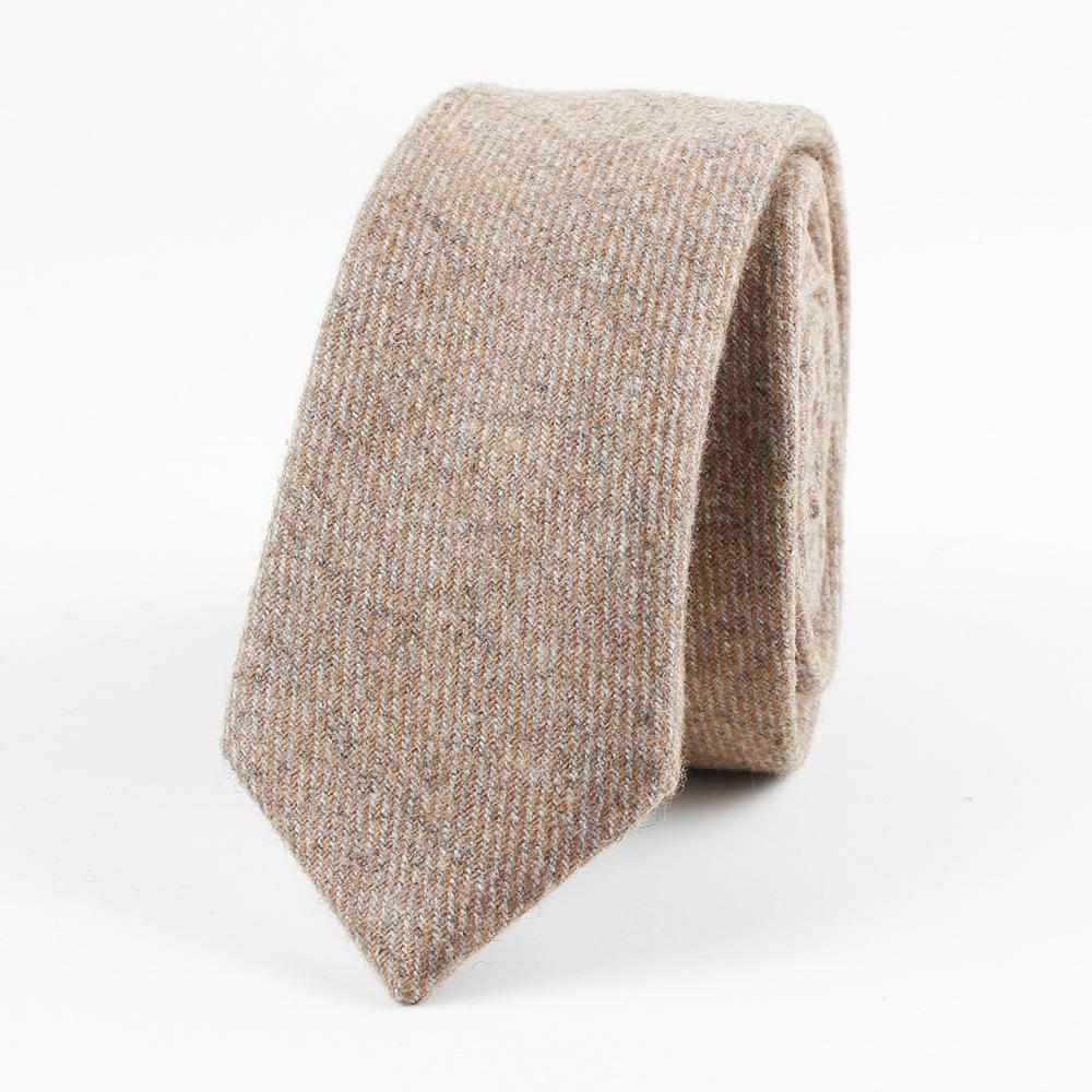Classy Solid Wool Tie GR Beige 