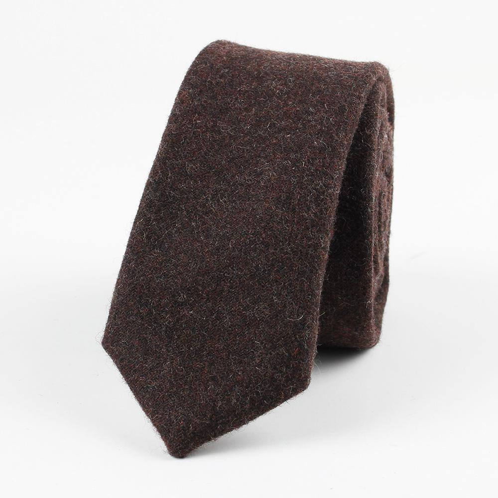 Classy Solid Wool Tie GR Brown 