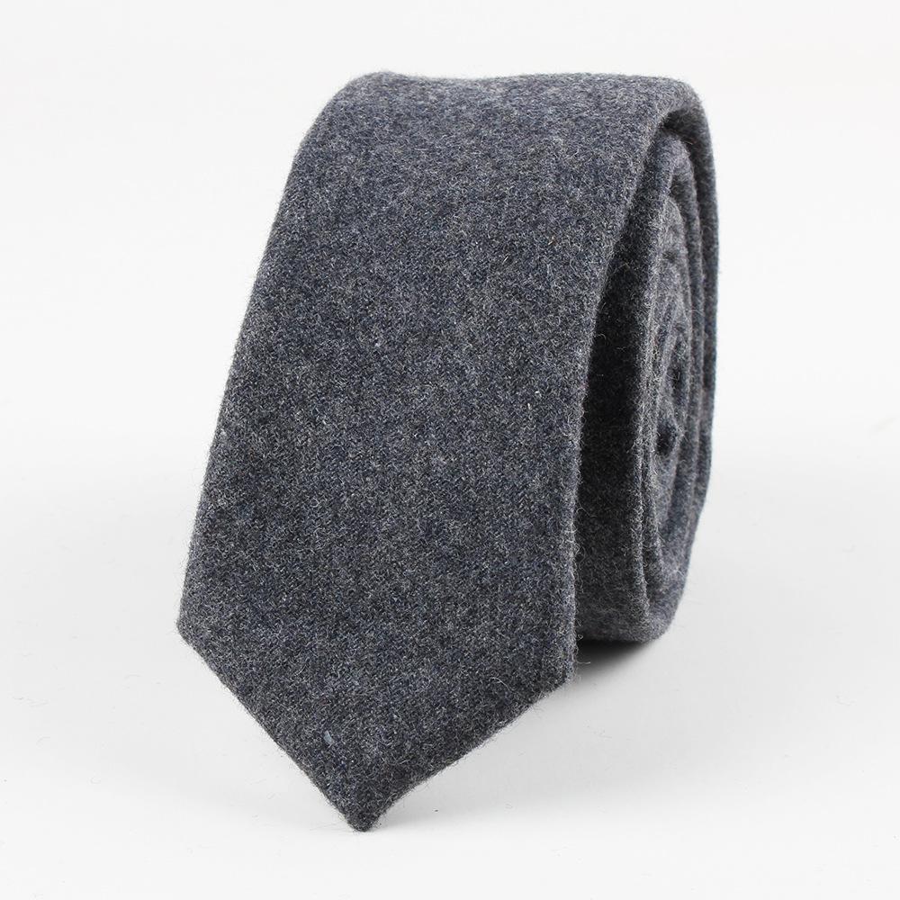 Classy Solid Wool Tie GR Dark Grey 