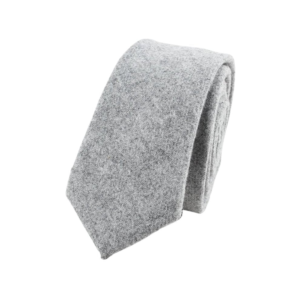 Classy Solid Wool Tie GR Grey 