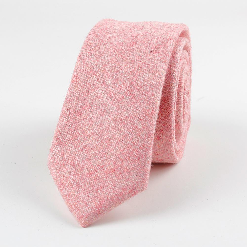 Classy Solid Wool Tie GR Pink 