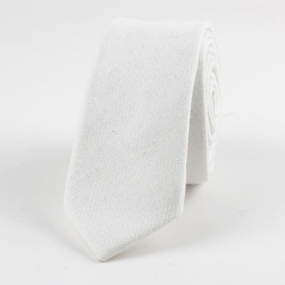 Classy Solid Wool Tie GR White 