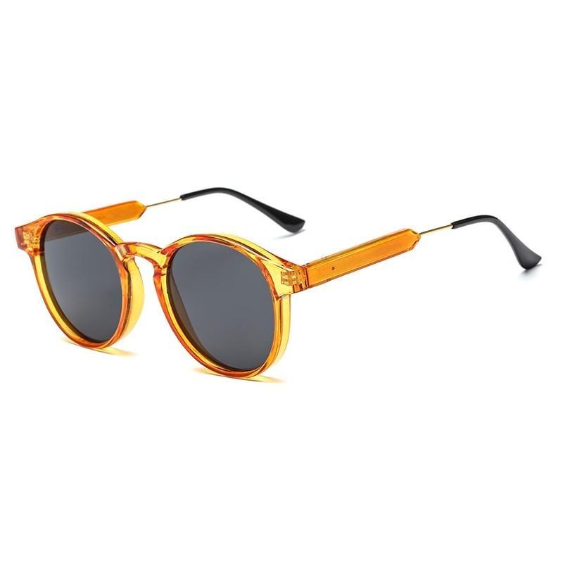 Claude Round Transparent Sunglasses GR Orange 