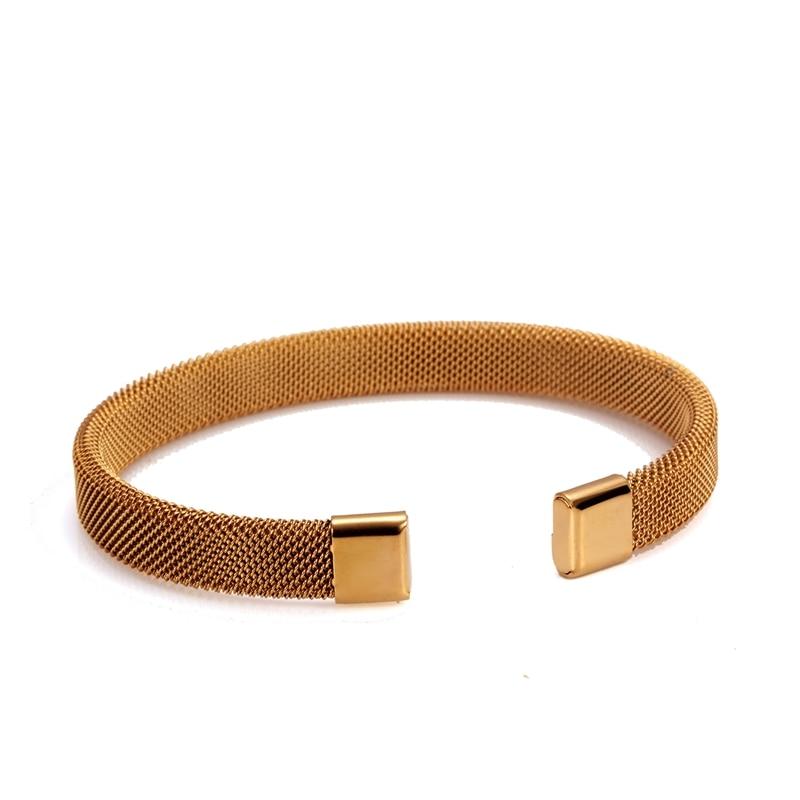 Claudio Minimalist Mesh Cuff Bracelet GR Gold 