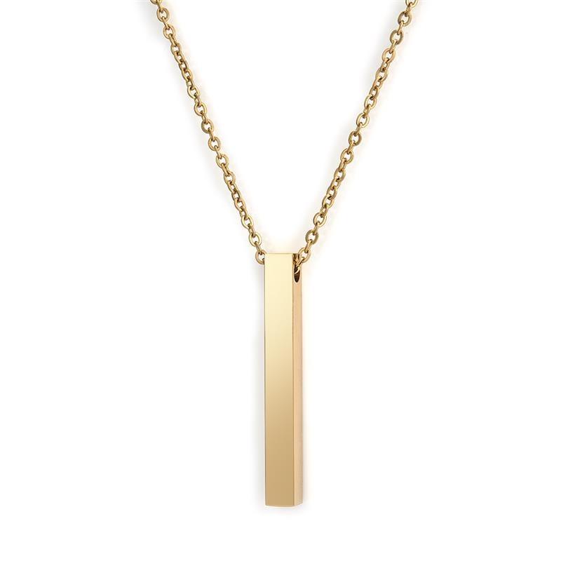 Claudius Minimal Steel Pendant Necklace GR Gold 