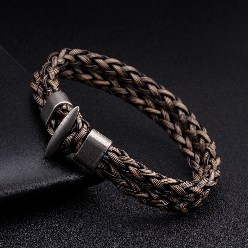 Clemans Braided Leather Bracelet GR 