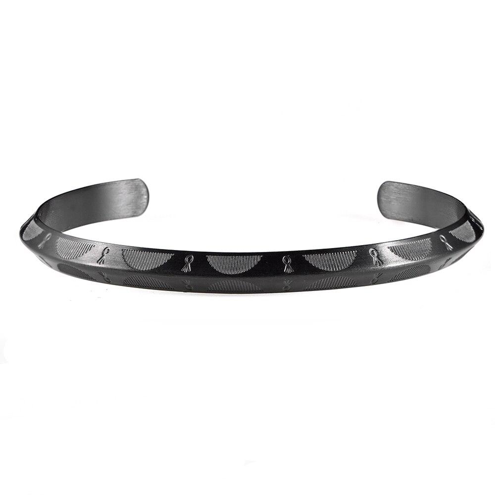 Dennis Stainless Steel Cuff Bracelet GR Dark Grey 17-20cm 