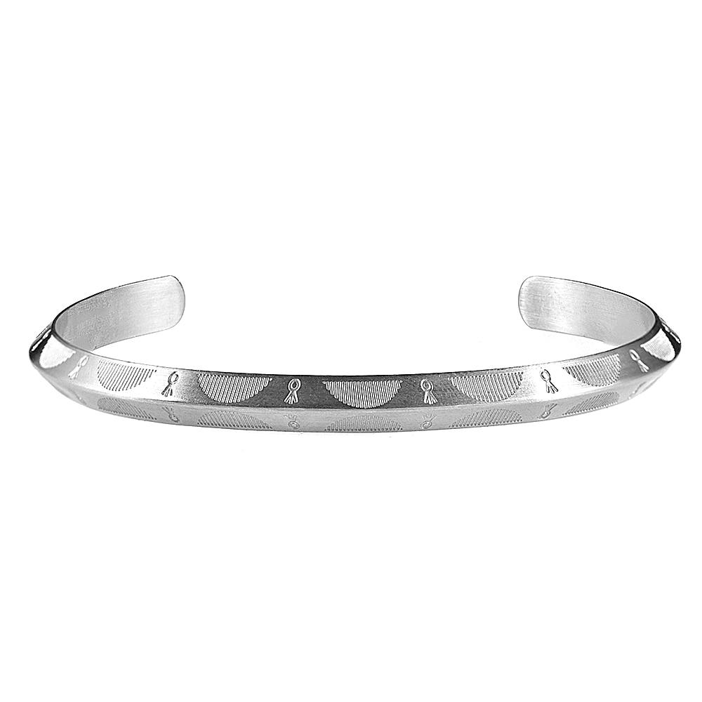 Dennis Stainless Steel Cuff Bracelet GR Silver 17-20cm 