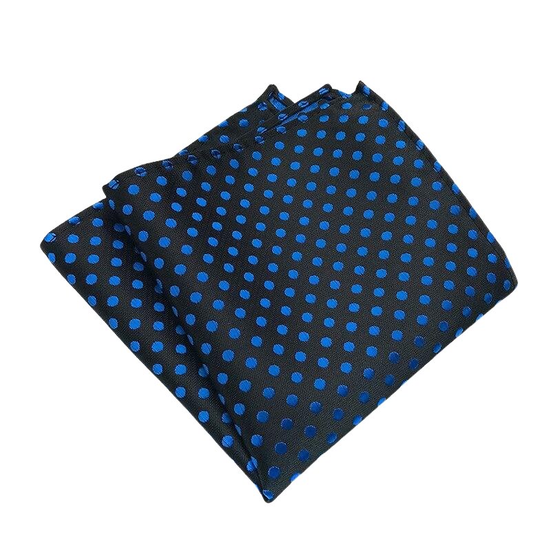 Dotted Elegant Silk Pocket Square GR Black & Blue 