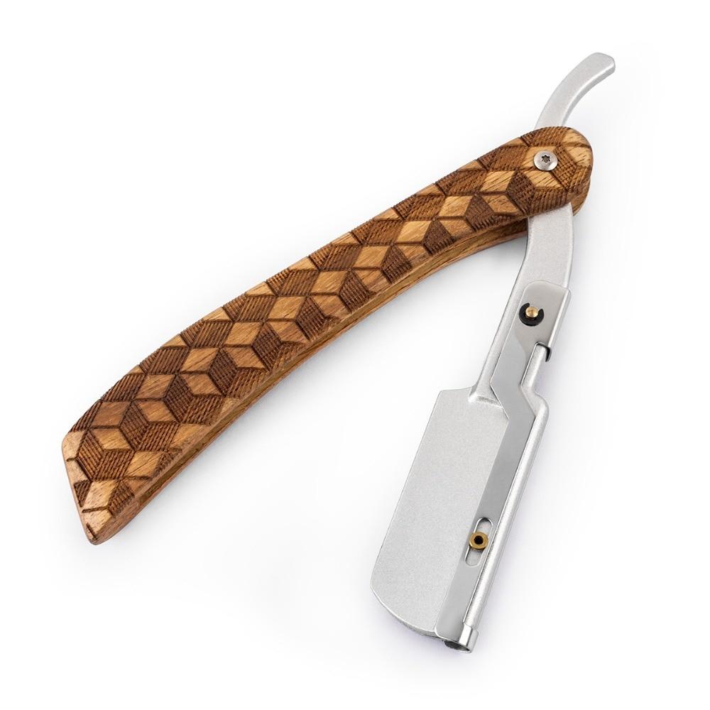 Double Edge Shavette Straight Razor With Pearwood Handle GR 