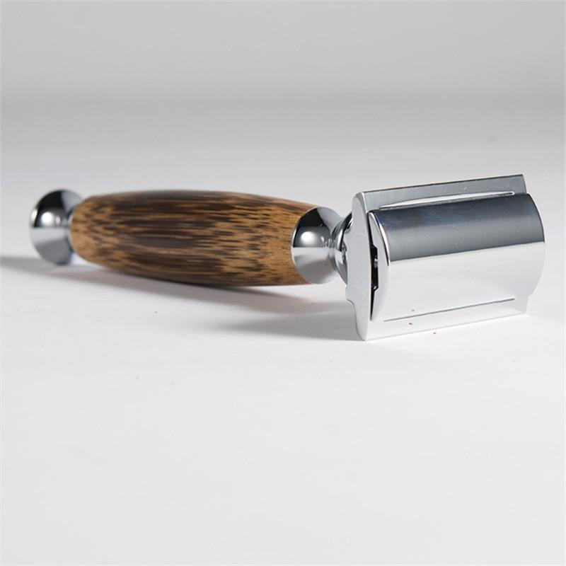 Double-Edged Safety Razor With Bamboo Wood Handle GR 