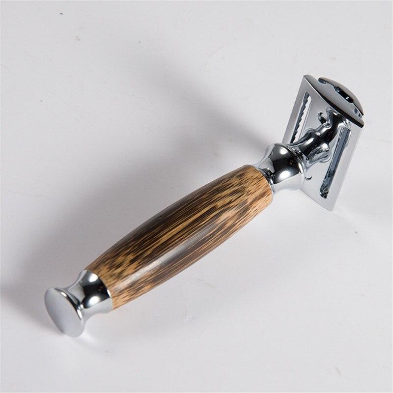 Double-Edged Safety Razor With Bamboo Wood Handle GR 