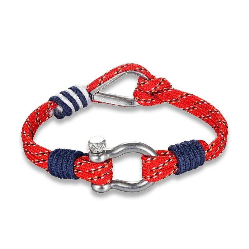 Double Shackle Parachute Cord Bracelet GR Red 