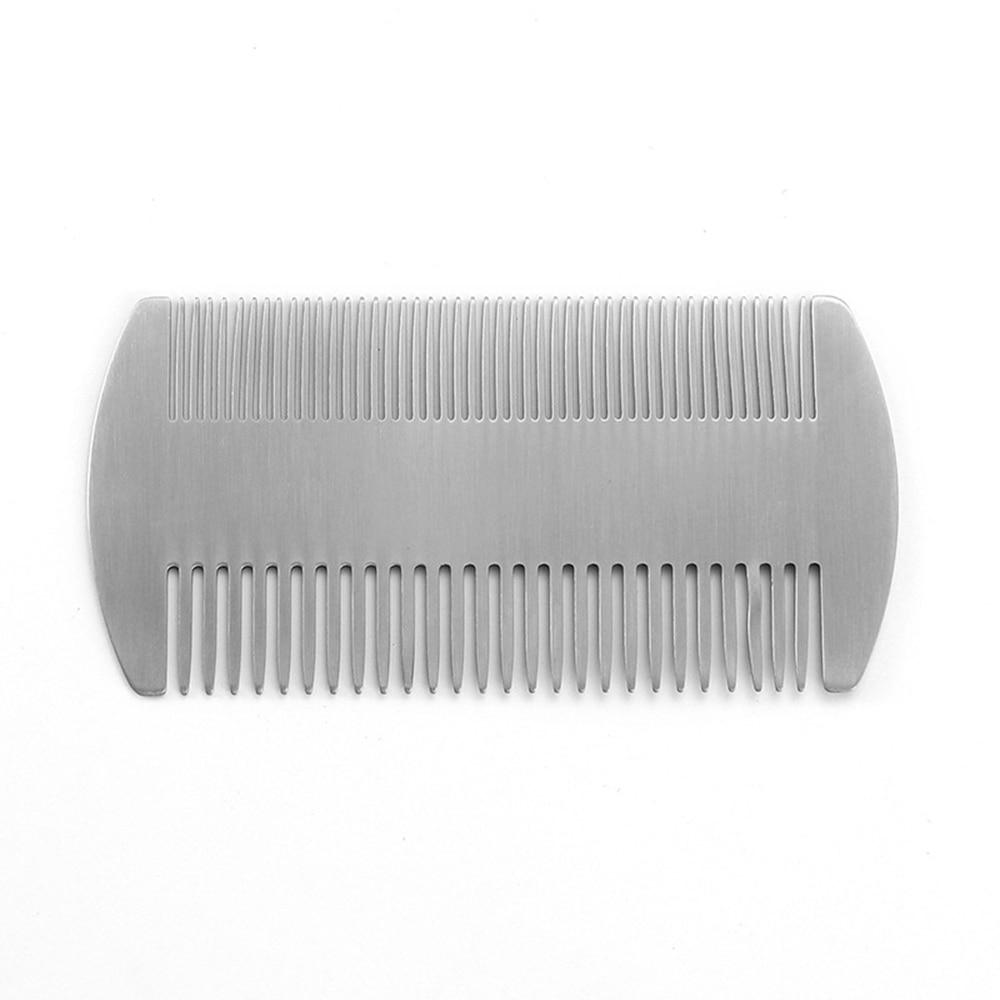 Double-Sided Stainless Steel Beard Comb GR Silver 