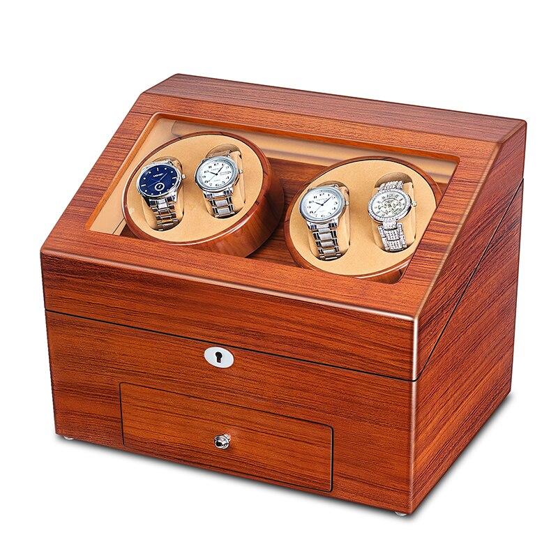 Edison 5 Modes Automatic Fraxinus Wood Watch Winder & Display Box GR 