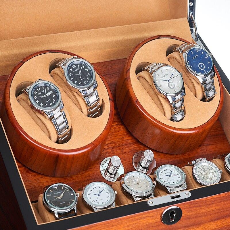Edison 5 Modes Automatic Fraxinus Wood Watch Winder & Display Box GR 