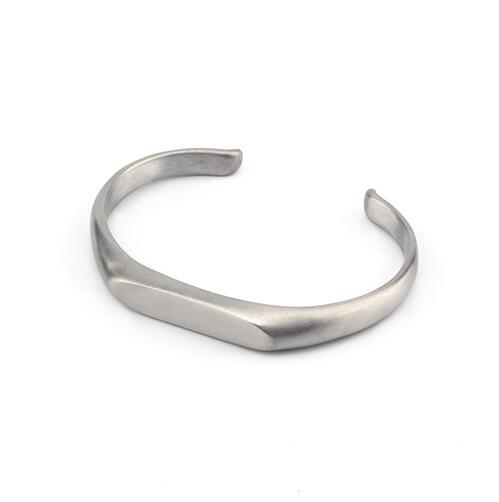 Edvin Stainless Steel Cuff Bracelet GR Silver 