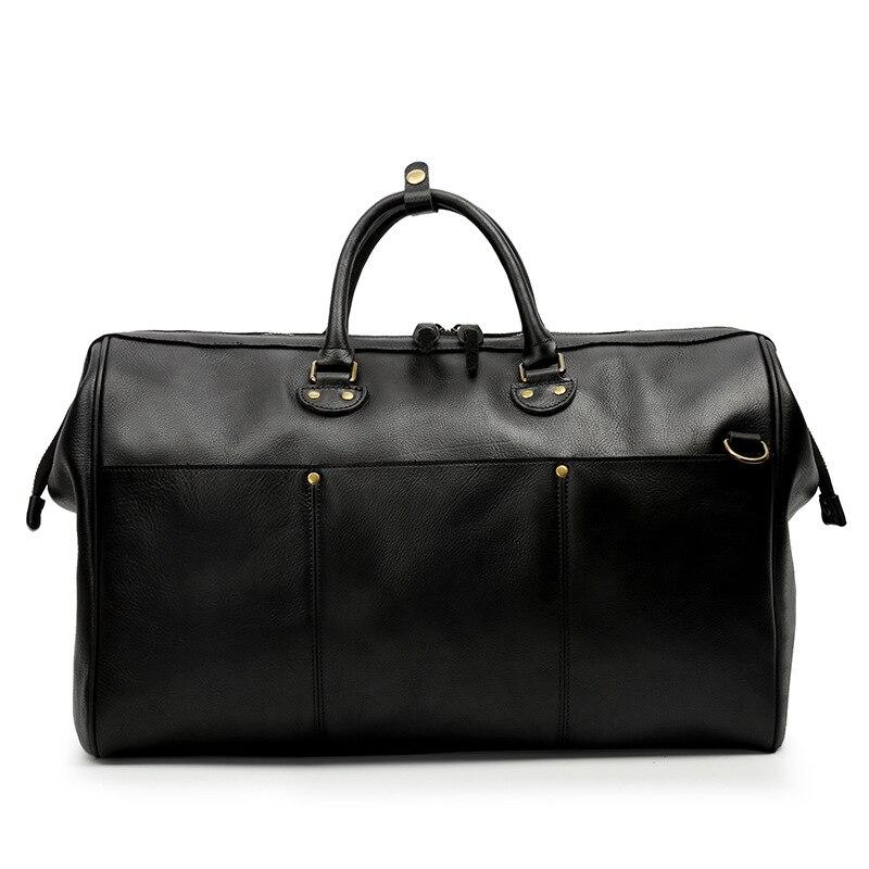 Elias Cowhide Leather Duffel Bag GR Black 