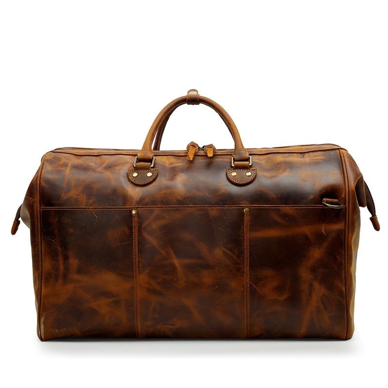 Elias Cowhide Leather Duffel Bag GR Retro Brown 